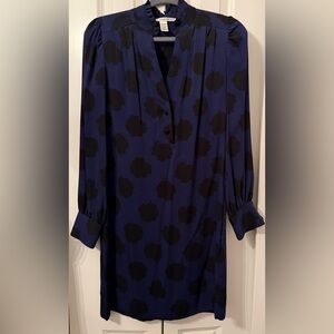 DVF Silk Blue and Black Dress